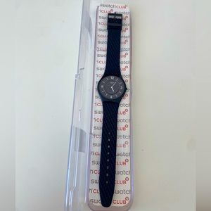 navy blue swatch watch